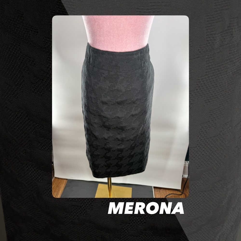 EUC Merona Houndstooth Textured Pencil Skirt